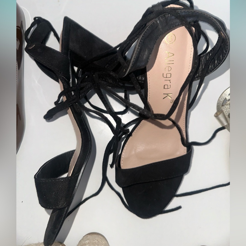Black Lace up Heels